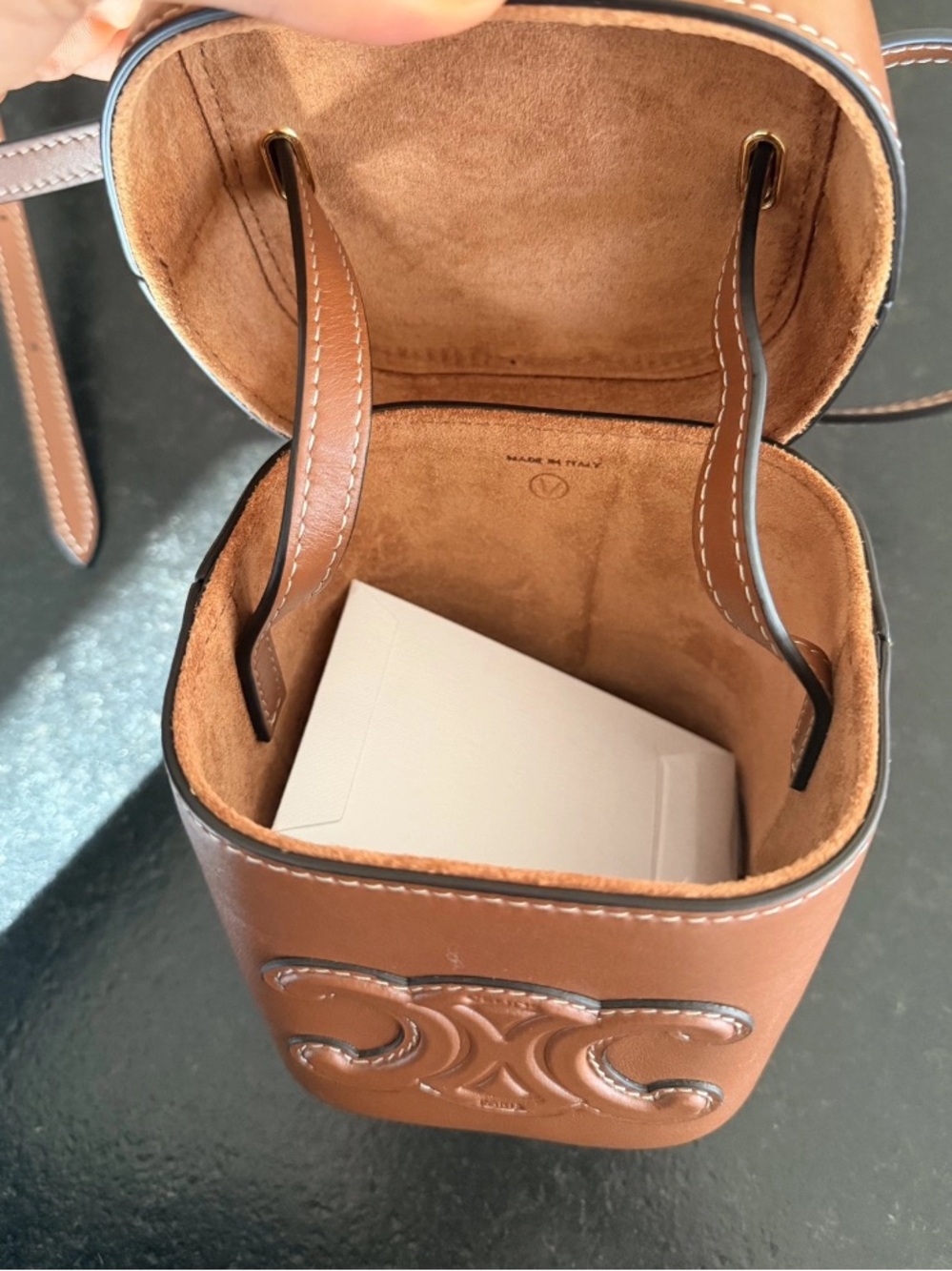 Celine Tan Leather Cuir Triomphe Crossbody Box Bag - Picture 3 of 10